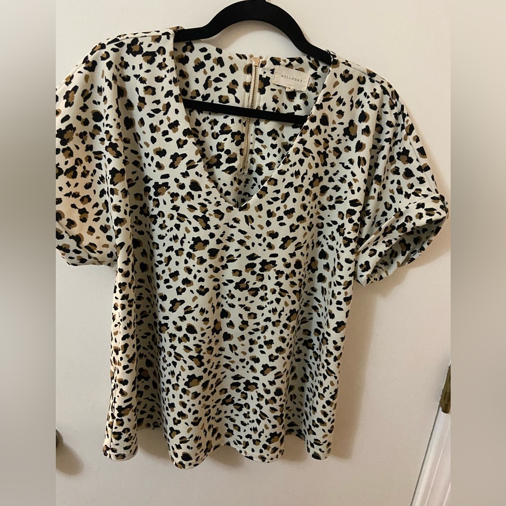 Melloday Cheetah Print Top